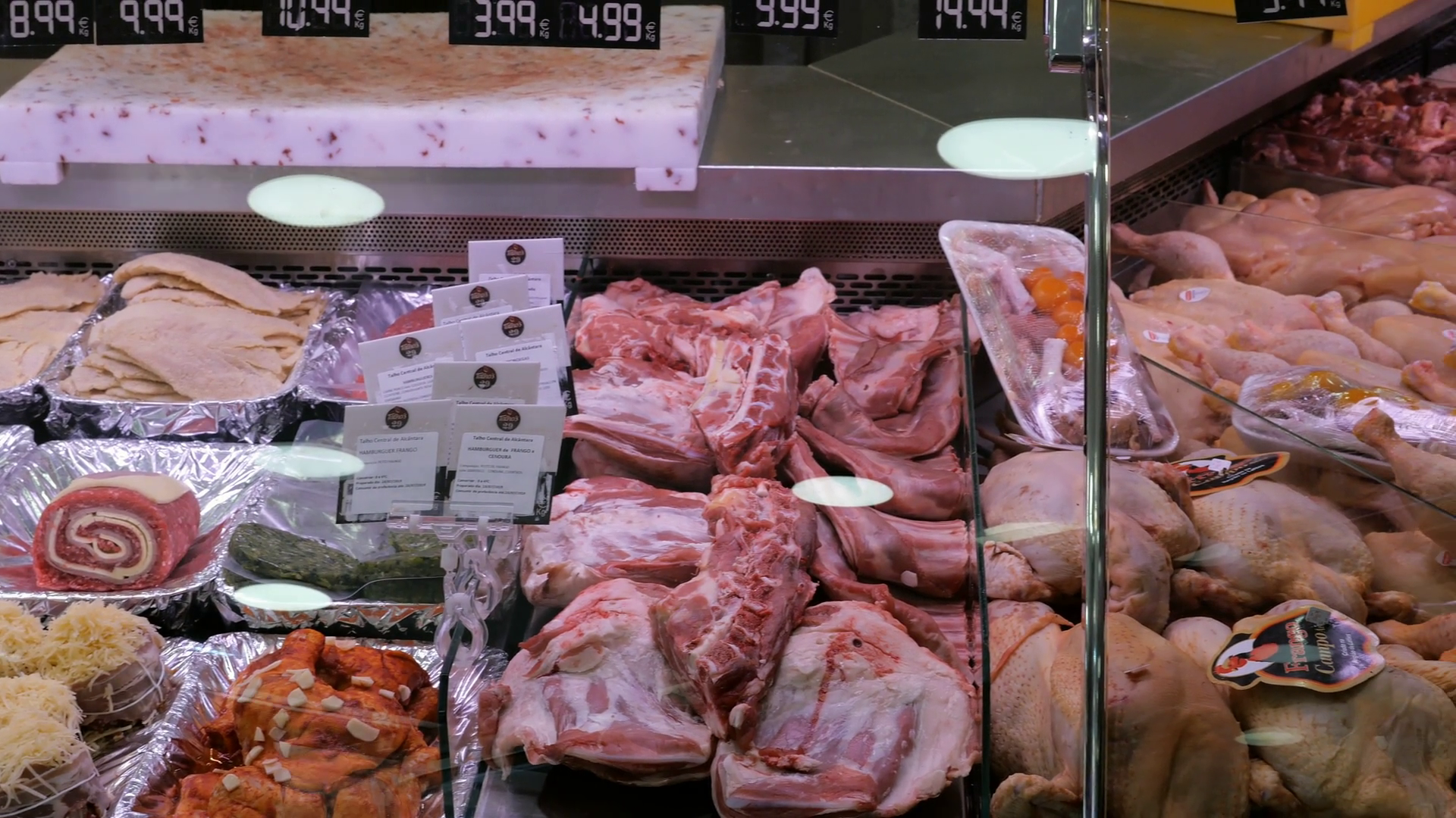 Butcher Shop Meats Showcase Panning Shot Stock Footage SBV-352208350 ...