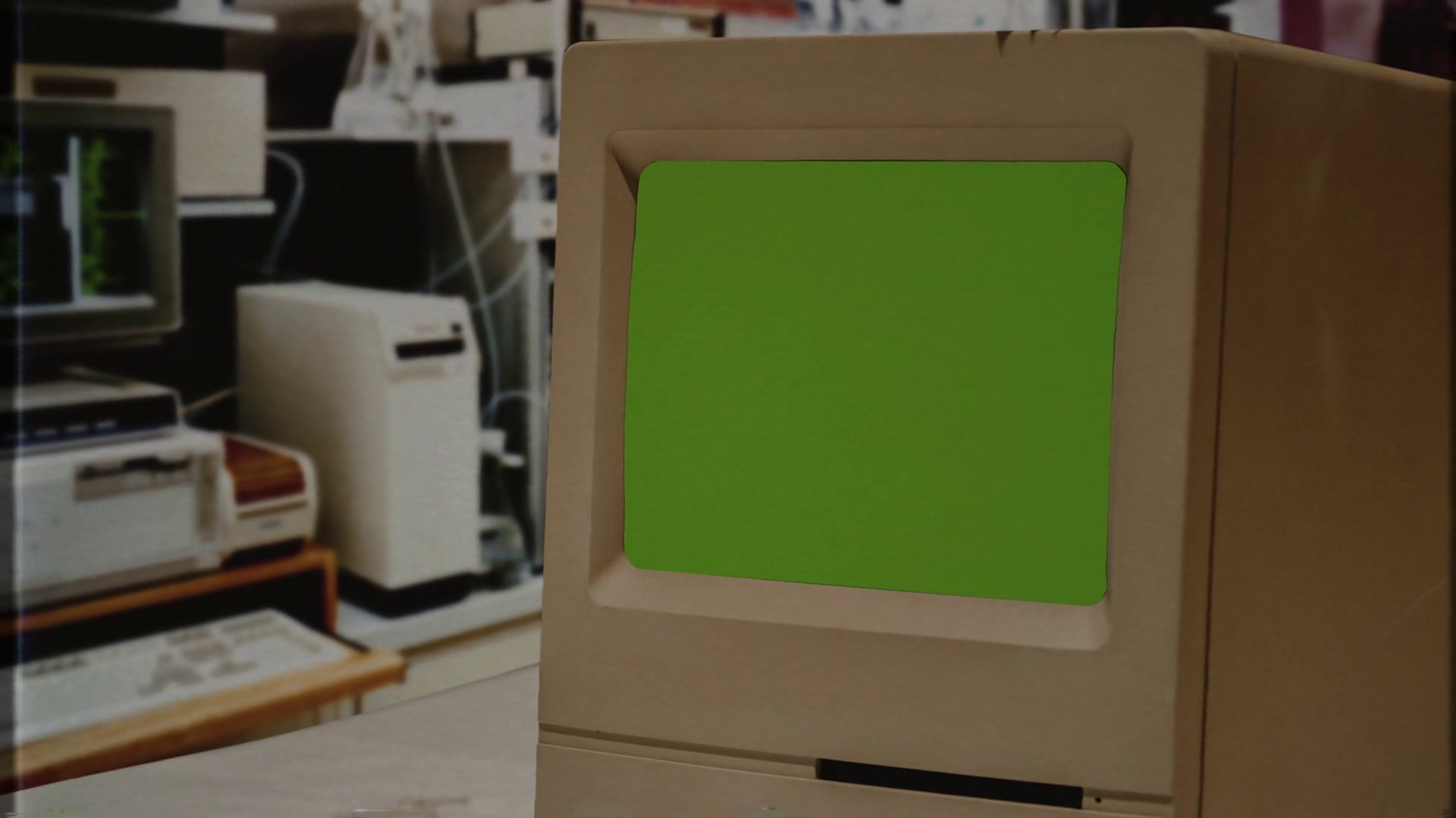 Retro Computer Green Screen Glitch Old Stock Footage SBV-352697494 ...