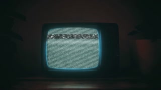Retro TV Noise Statics Old Television Nighttime Zoom In