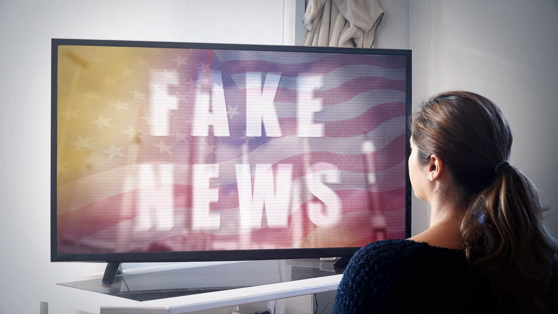 Watching Tv Fake News Channels Television Stock Footage SBV-352279964 ...