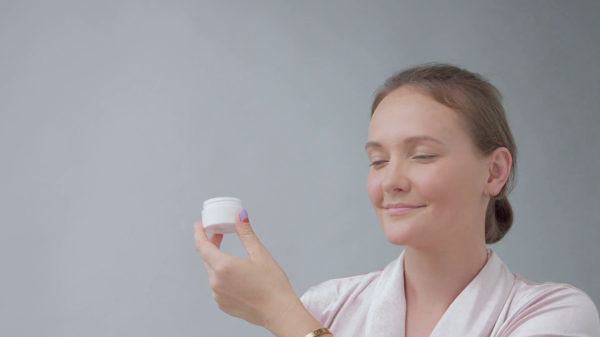 Woman With Cream Pot Take Cream On Finger Stock Footage SBV323770289