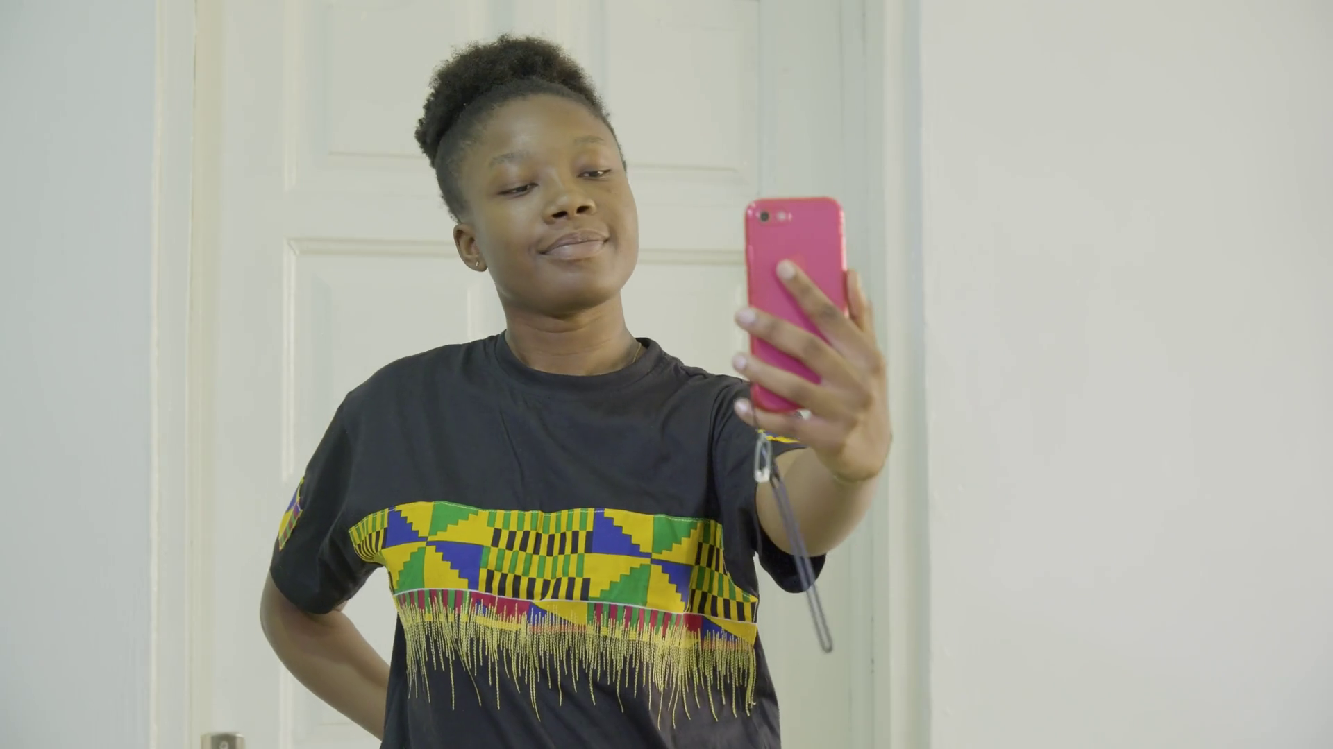 Smiling Black Woman Taking Selfie Stock Footage SBV-347445273 - Storyblocks