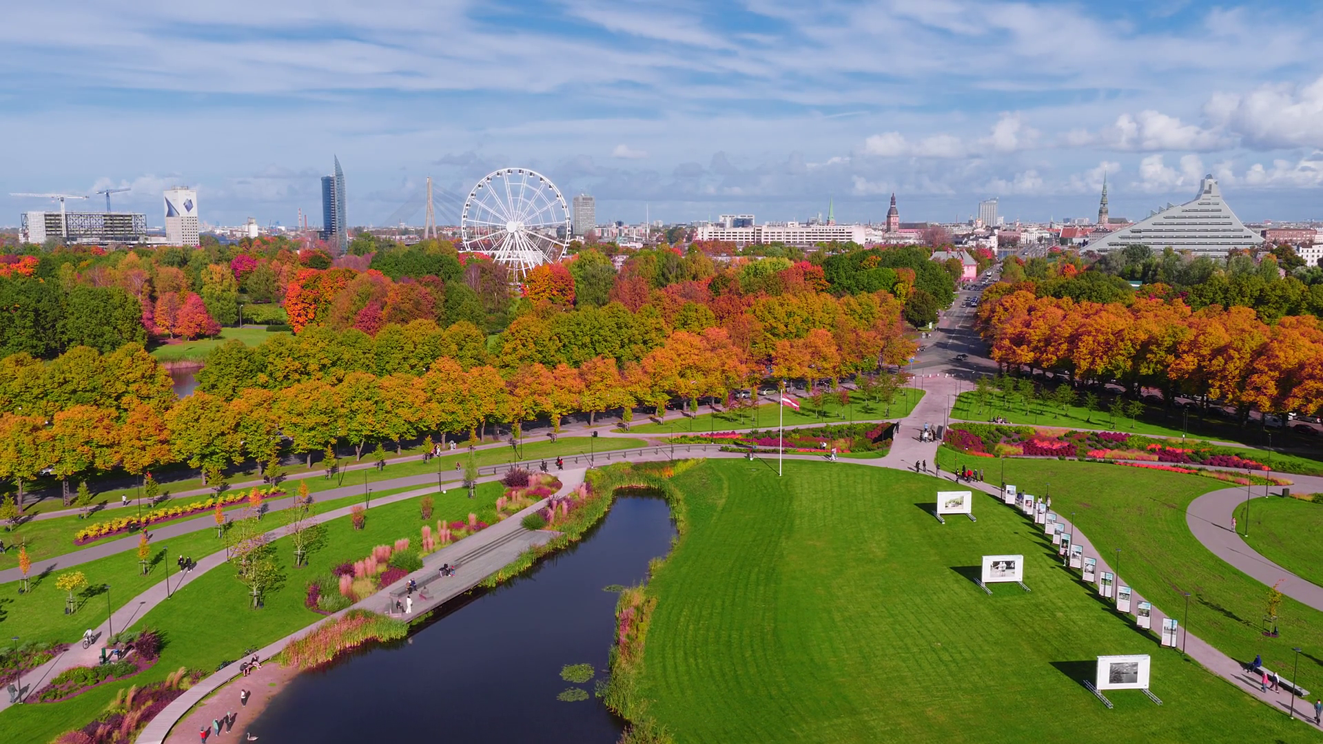 Aerial Pan Over Riga Latvia Showcasing Stock Footage SBV-352924651 ...