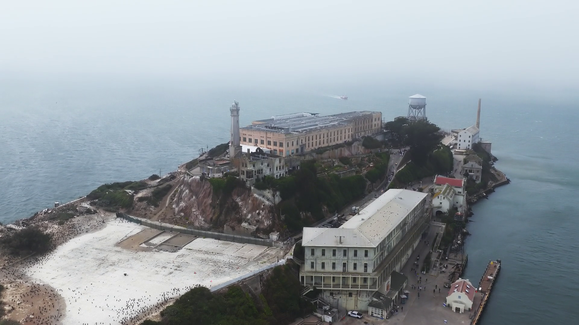Aerial View Of Alcatraz Island In San Stock Footage SBV-352882016 ...