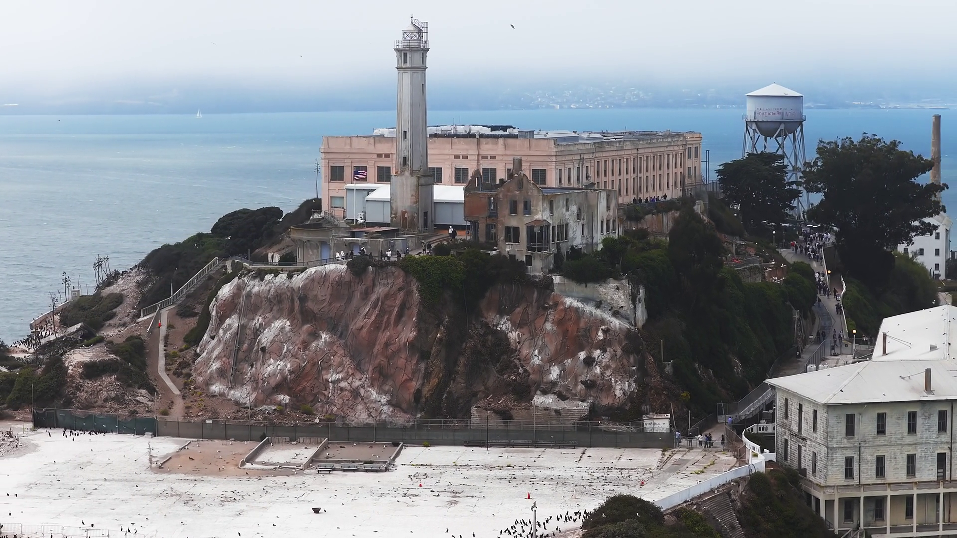 Aerial View Of Alcatraz Island In San Stock Footage SBV-352882015 ...