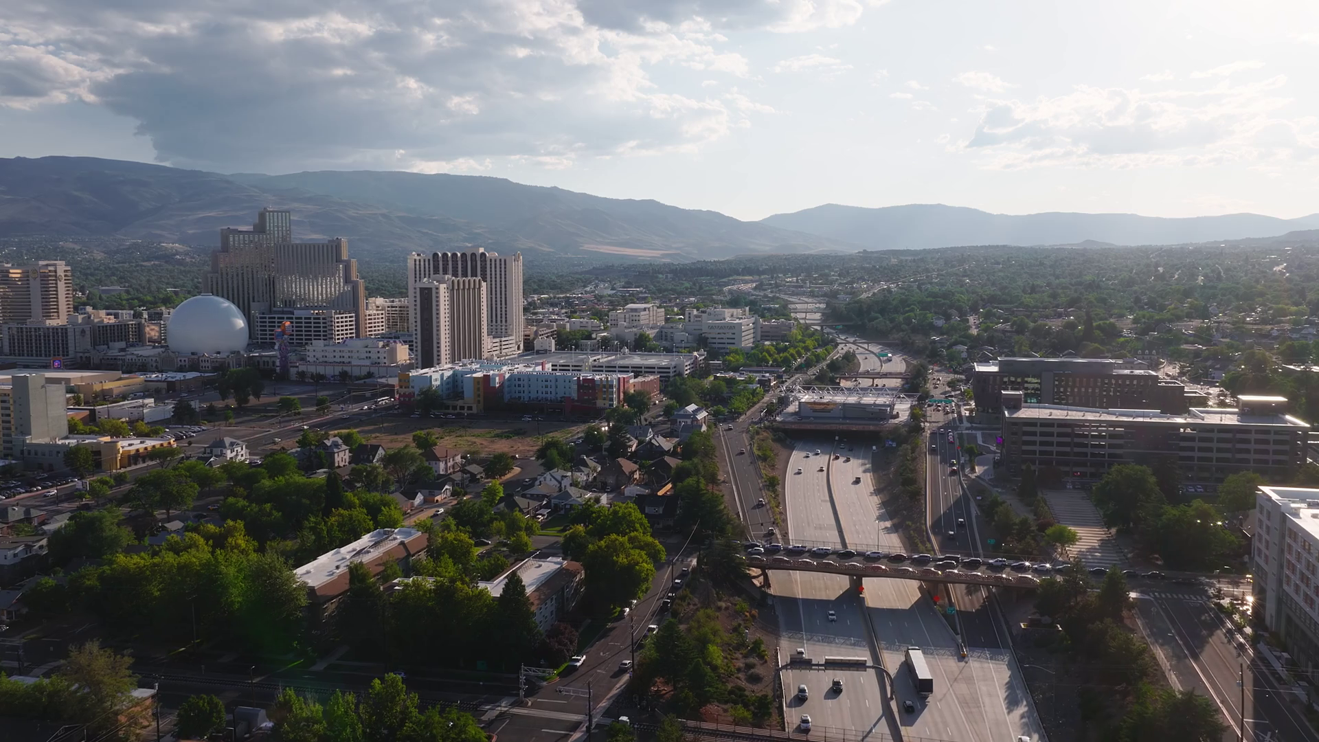 Aerial View Of Reno Nevada During Sunset Stock Footage SBV-352884588 ...