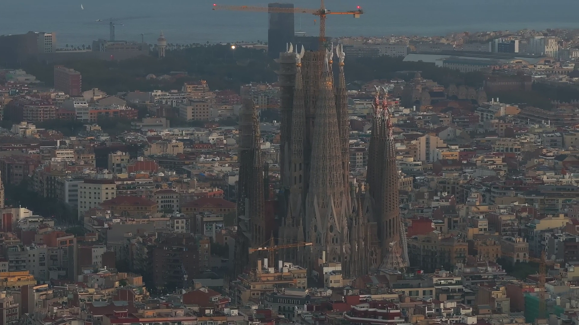Aerial View Of Barcelona City Skyline Stock Footage SBV-348780916 ...