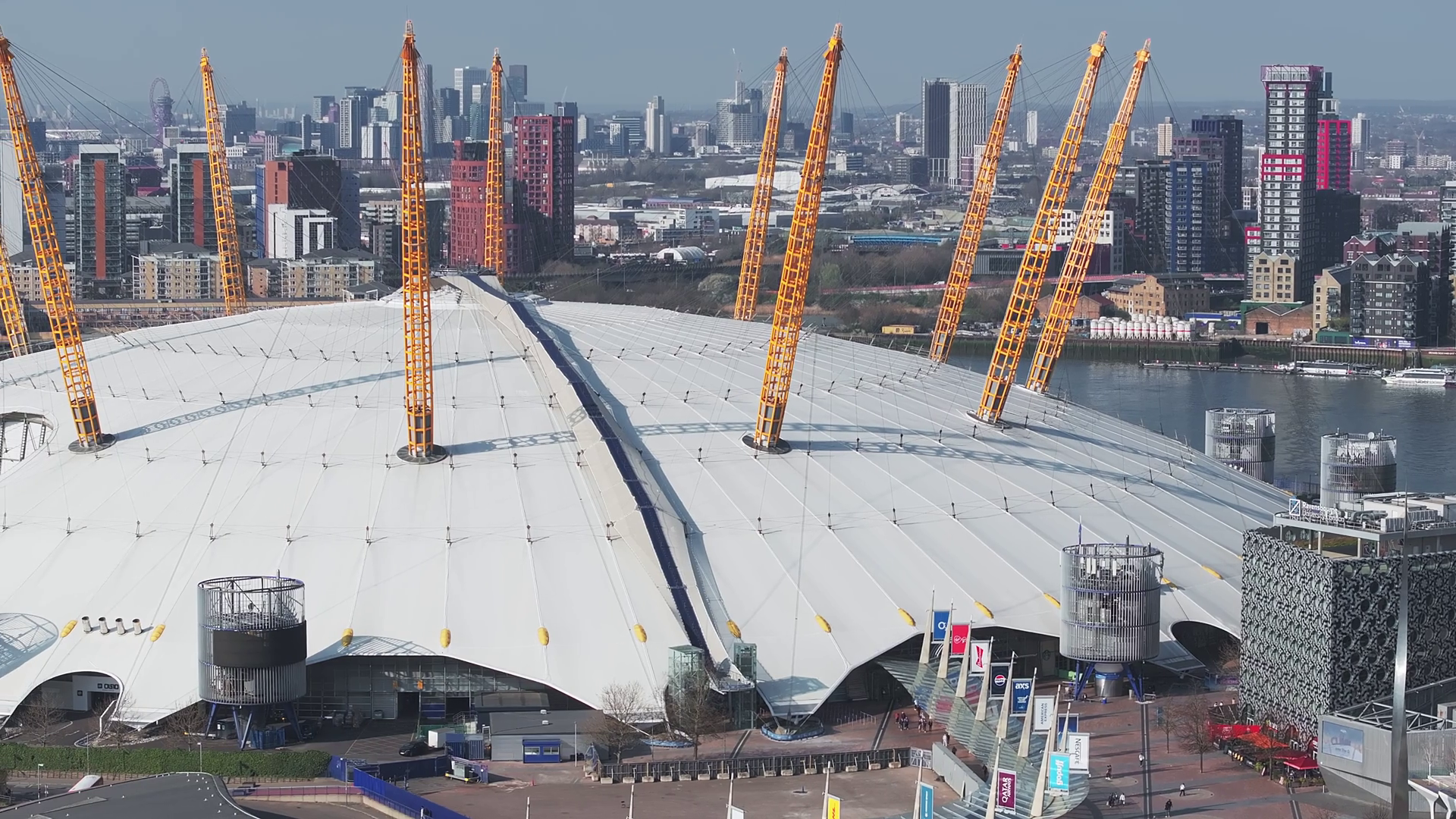 Aerial View Of O2 Arena With White Dome Stock Footage SBV-352018263 ...