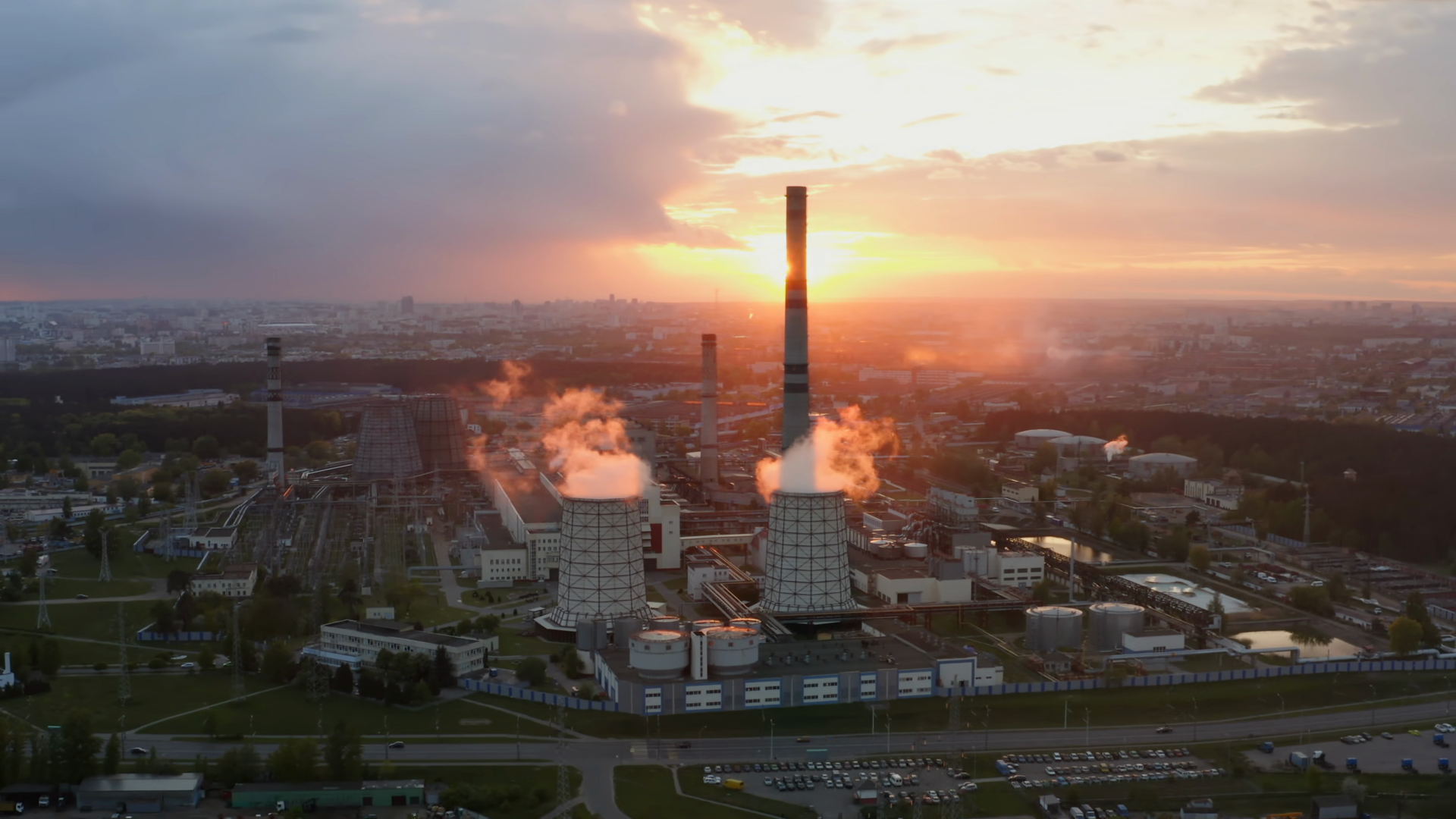 Aerial View Industrial Area Drone Flies Over Stock Footage SBV ...