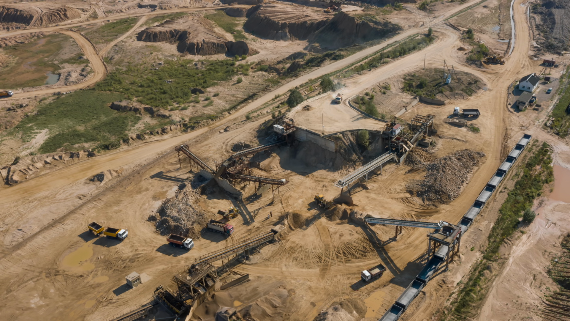 Aerial Time-lapse Hyperlapse Of Sand Quarry Stock Footage SBV-353836105 ...
