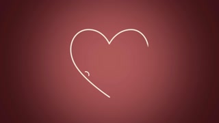 Animated closeup romantic red heart with arrow on Valentines day background. Luxury and elegant dynamic style template for romantic holiday