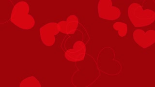Animated closeup hearts on Valentines day background. Elegant dynamic style template for romantic holiday.