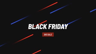 Animation intro text Black Friday on black fashion and minimalism background with geometric lines. Elegant and luxury dynamic style for business and corporate template