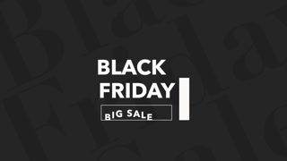 Animation intro text Black Friday on black fashion and minimalism background with lines. Elegant and luxury dynamic style for business and corporate template