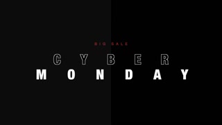 Animation intro text Cyber Monday on black fashion and minimalism background. Elegant and luxury dynamic style for business and corporate template