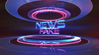 Animation text Fake News and news intro graphic with lines and circular shapes in studio, abstract background. Elegant and luxury dynamic style for news template