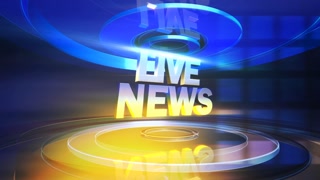 Animation text Live News and news intro graphic with lines and circular shapes in studio, abstract background. Elegant and luxury dynamic style for news template