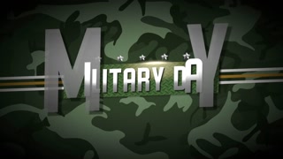 Animation text Military Day on green military background with lines and stars. Elegant and luxury dynamic style for military and warfare template