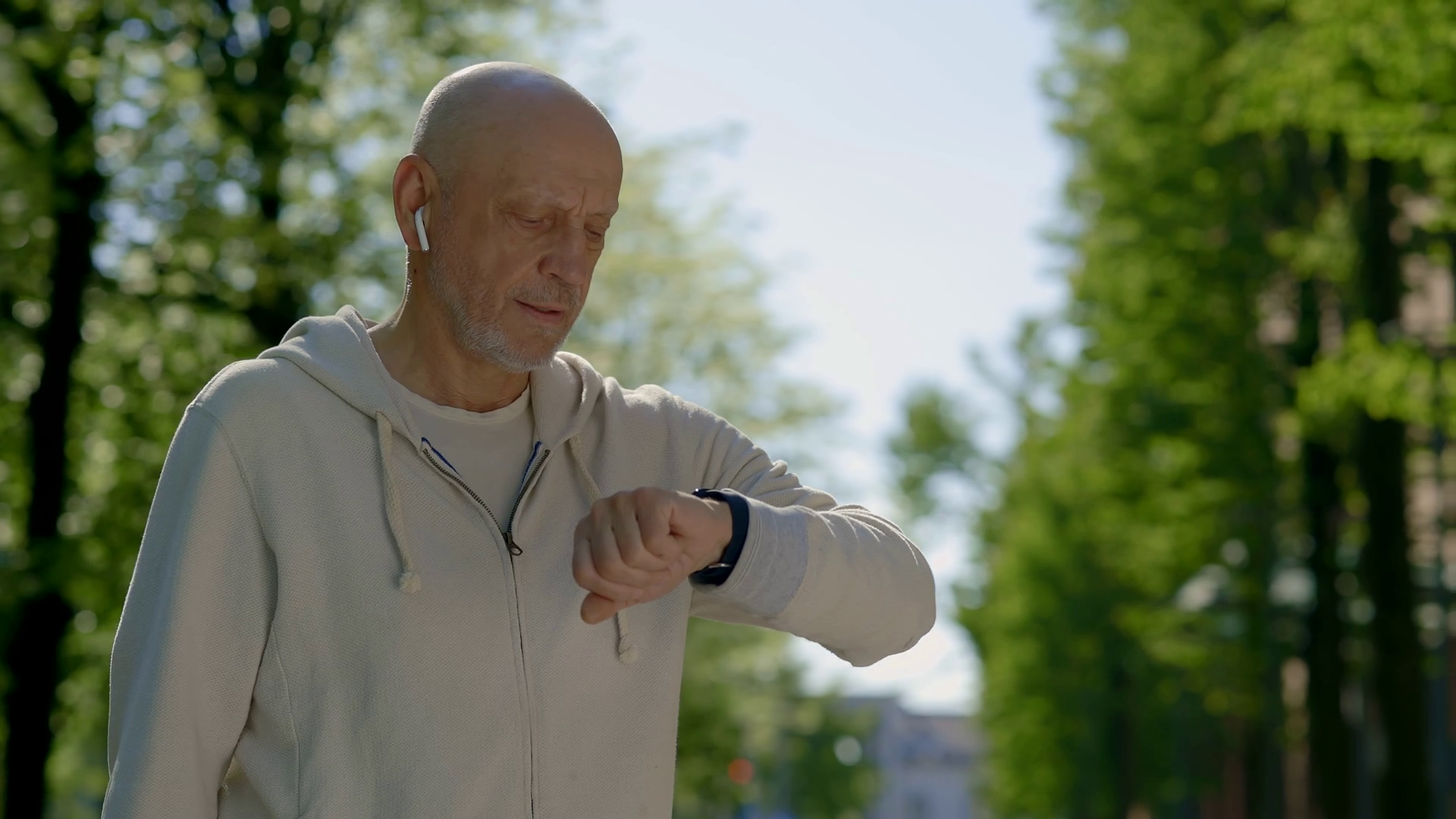 Sporty Senior Runner Man Standing In Street Stock Footage SBV-352012673 ...