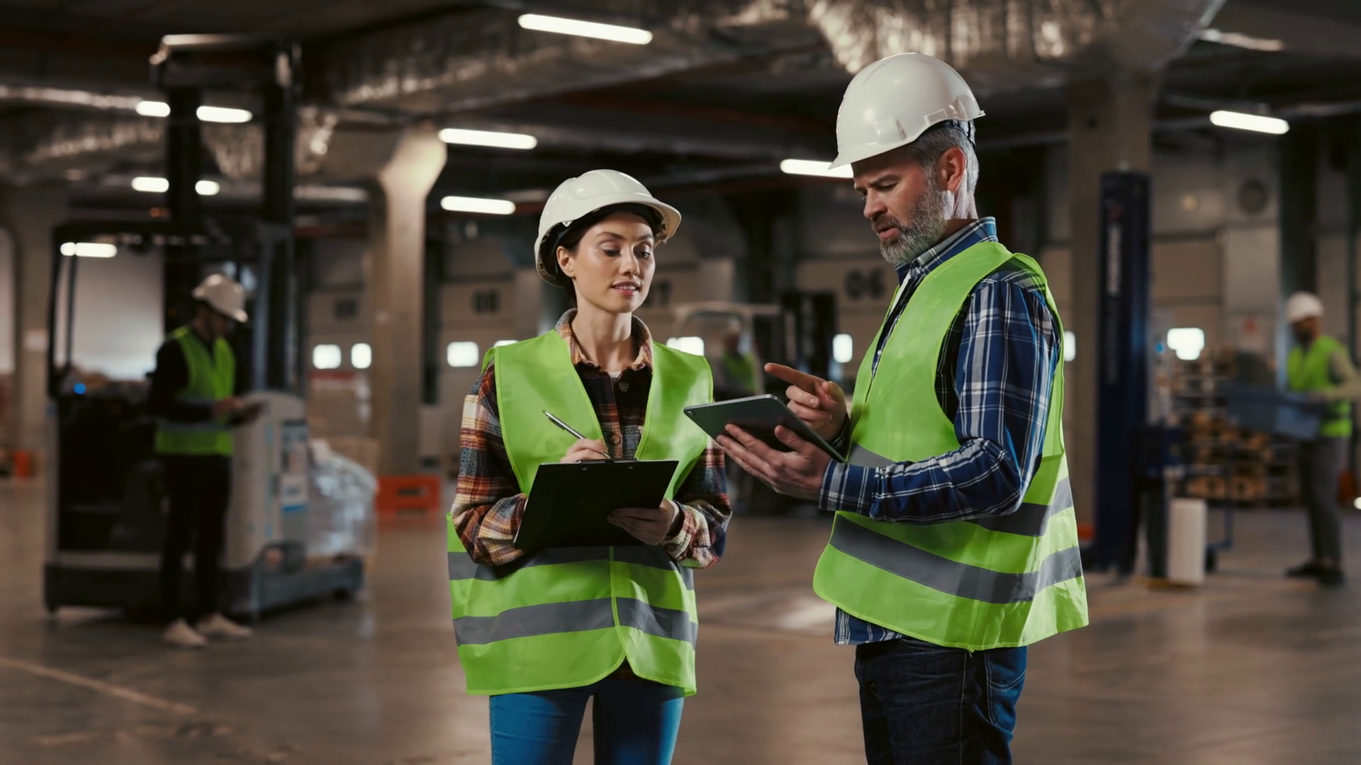 Two Employees At Warehouse Male Engineer Stock Footage SBV-351932114 ...