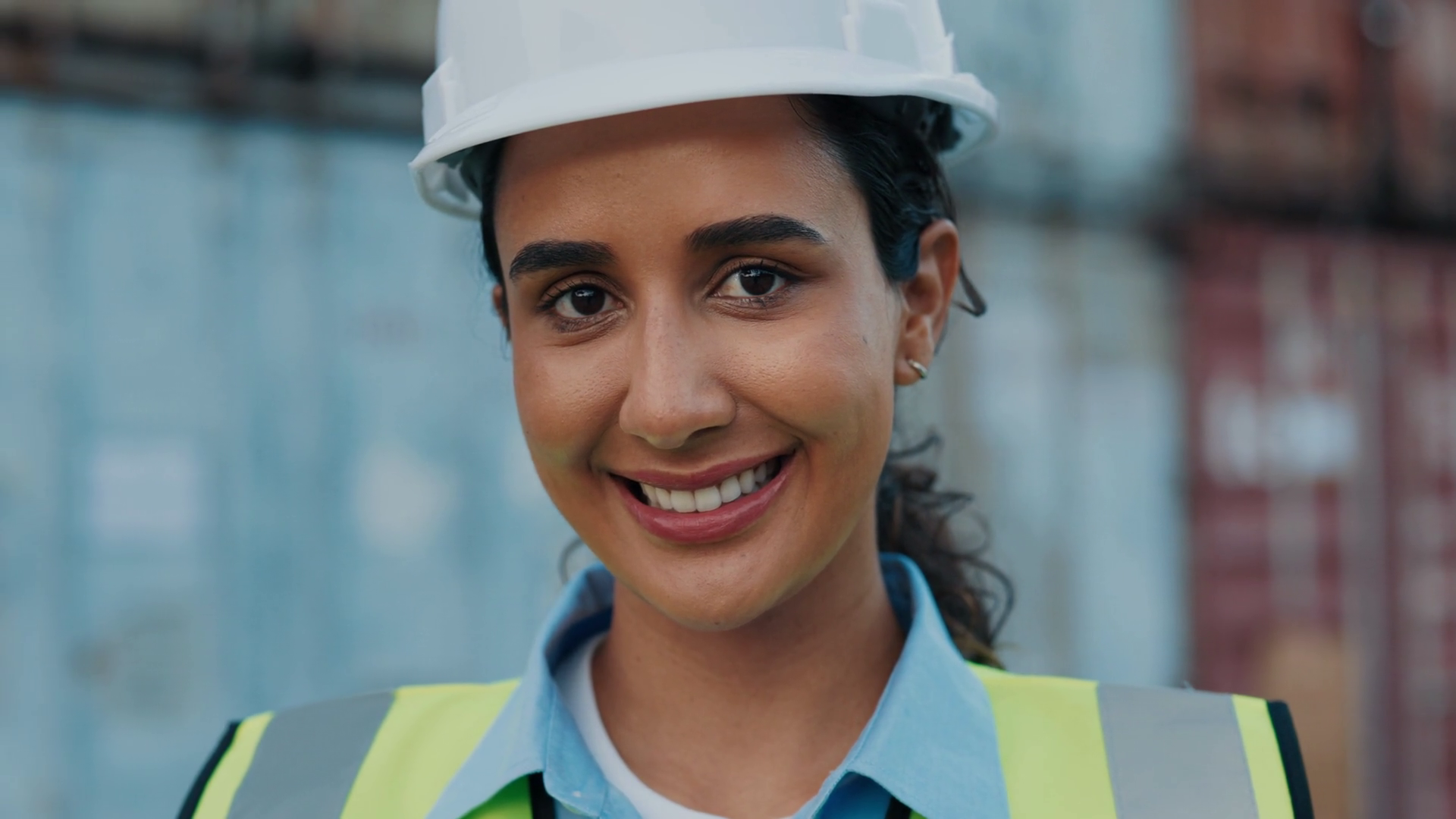 Attractive Female Engineer In White Hard Stock Footage SBV-351808937 ...