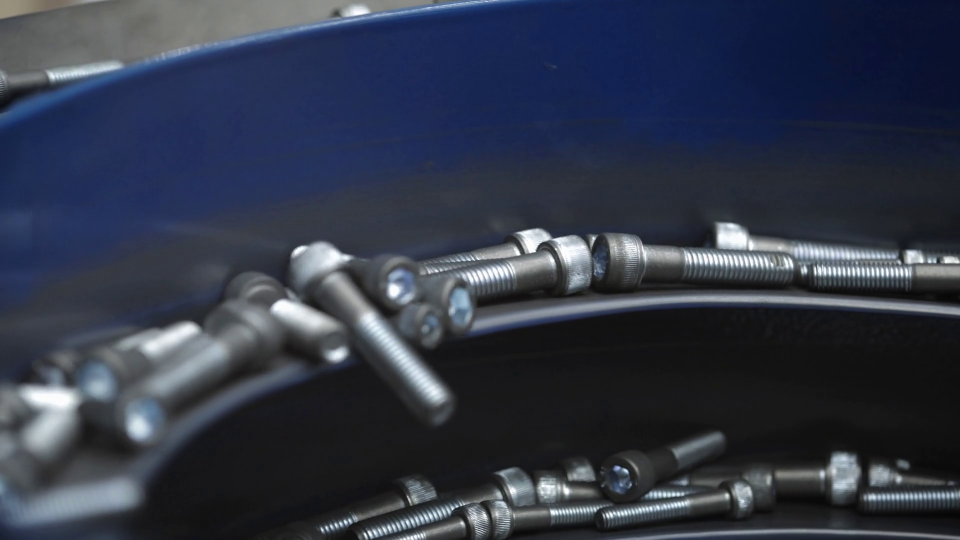 Metal Bolts Moving Along Automated Machine Stock Footage SBV-352354588 ...