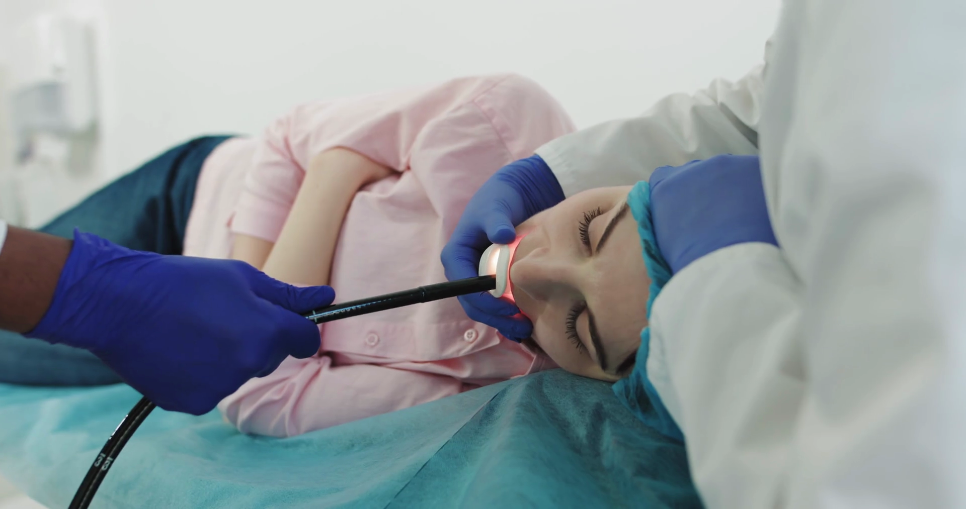 Endoscopic Examination Of Pharynx Larynx Stock Footage SBV348528384