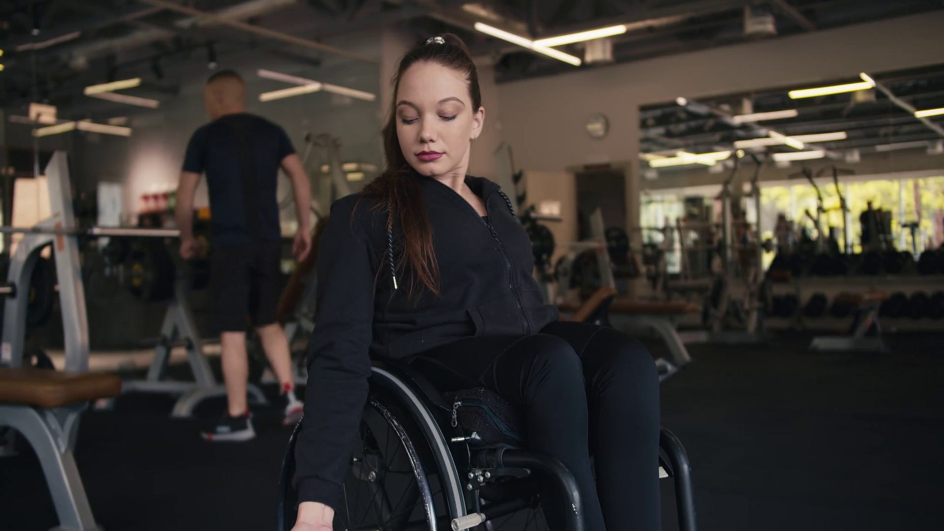 Strength Reborn Wheelchairbound Girl's Stock Footage SBV347679777