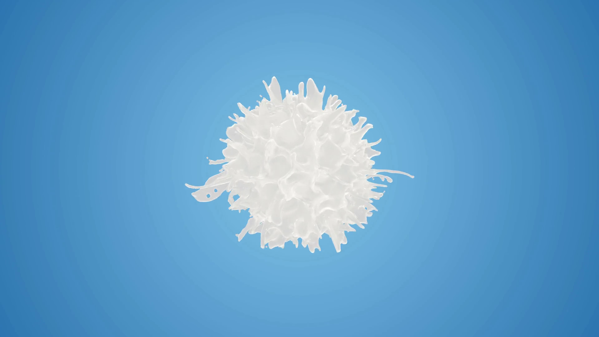 Milk or yogurt explosion in slow motion. 3D animation of white liquid