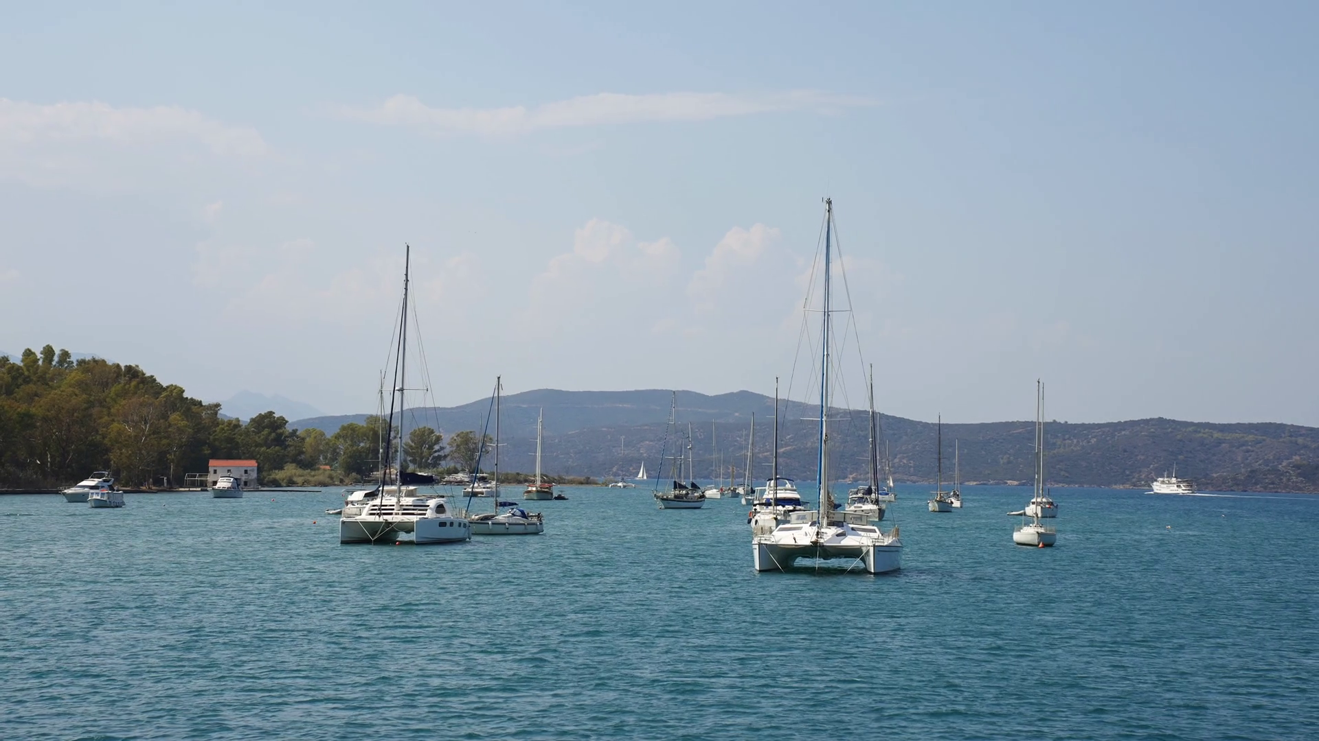 Greece Poros Island Marina With Sailing Stock Footage SBV347551007