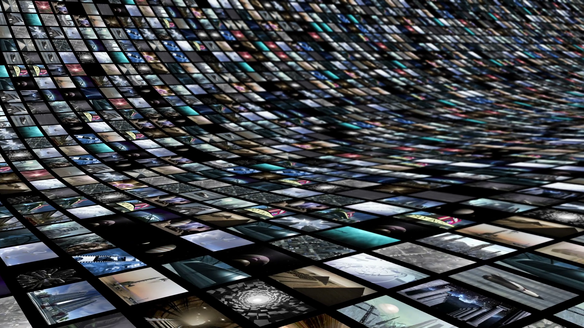 Animated video wall, semicircular. Loopable 4K Motion Background 0014