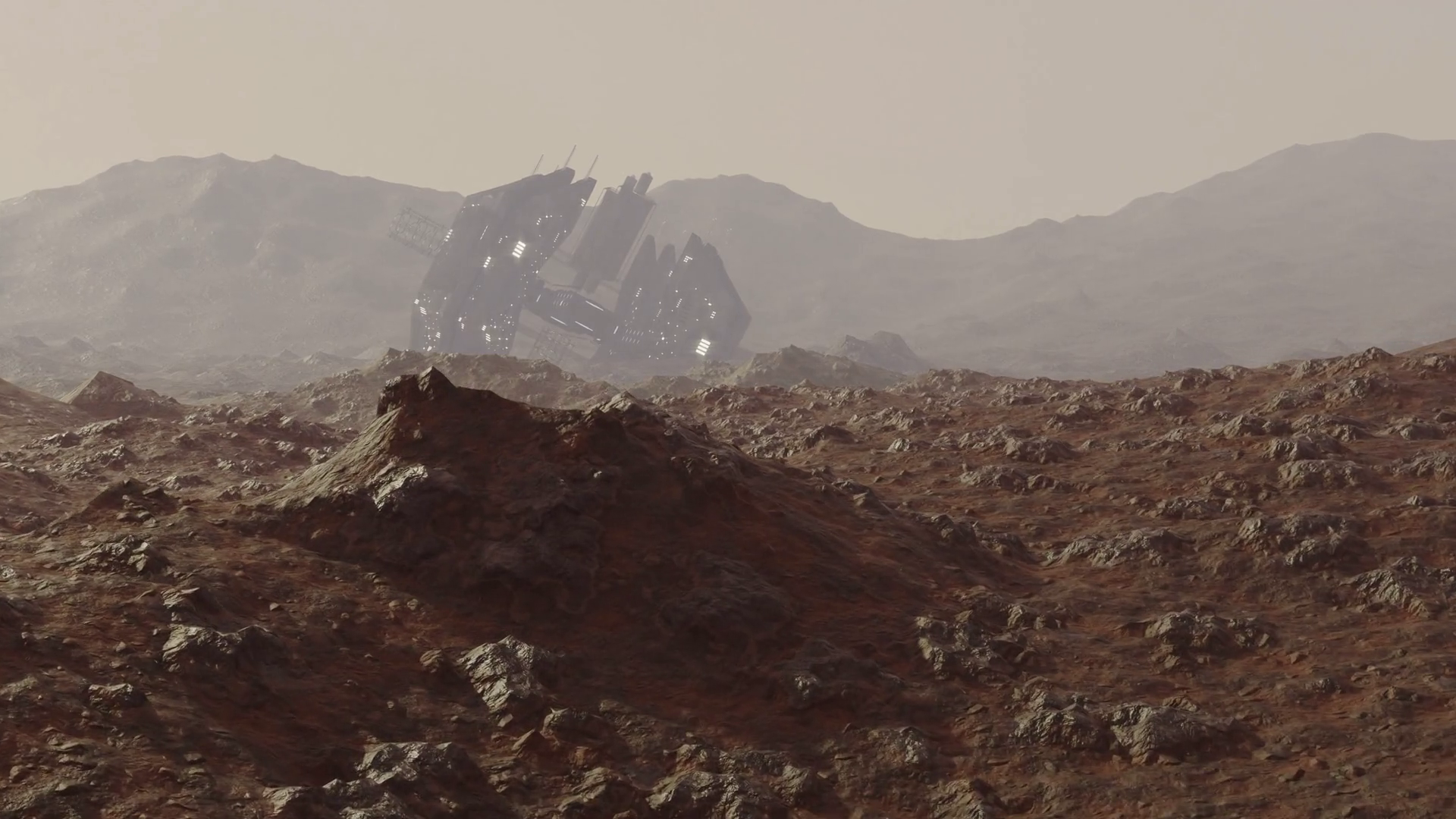 3d Animation Of Crashed Alien Space Ship On Stock Motion Graphics SBV ...