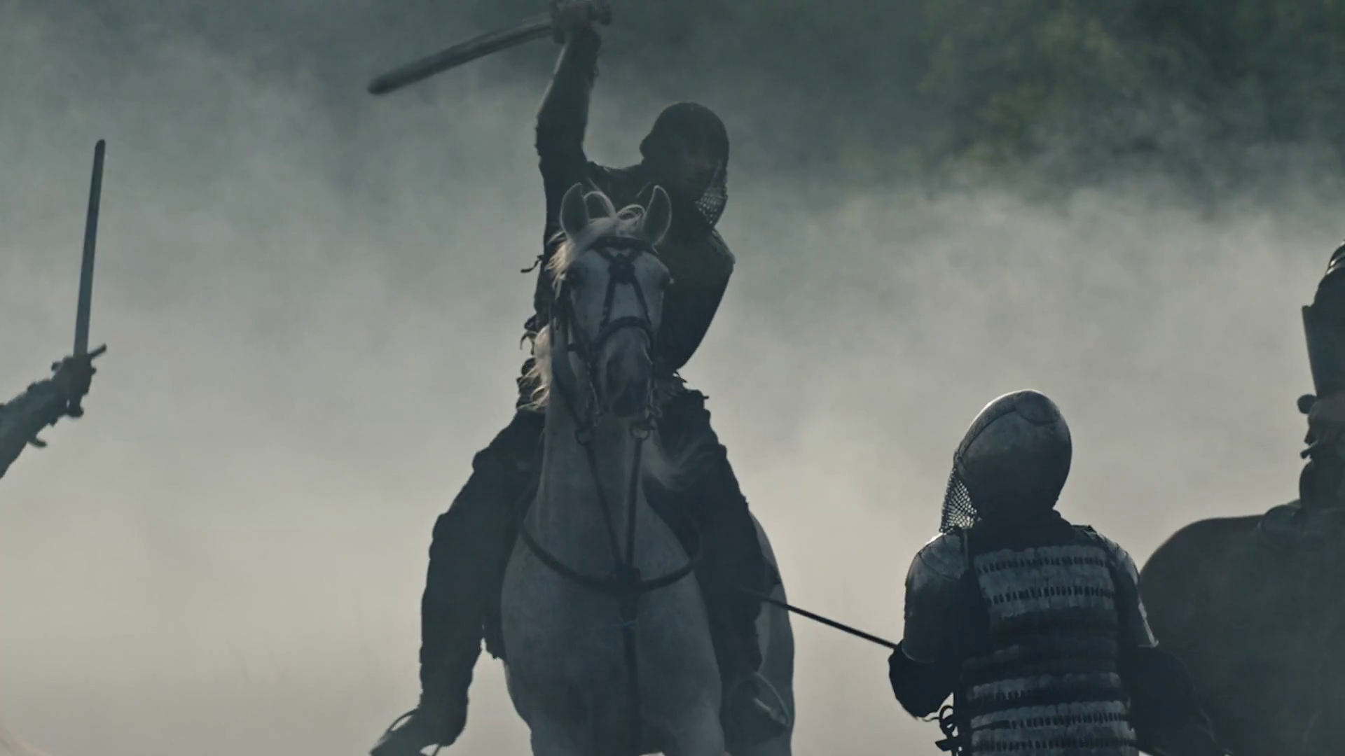 Knight Horse Battle Smoke Battlefield Scene Stock Footage SBV