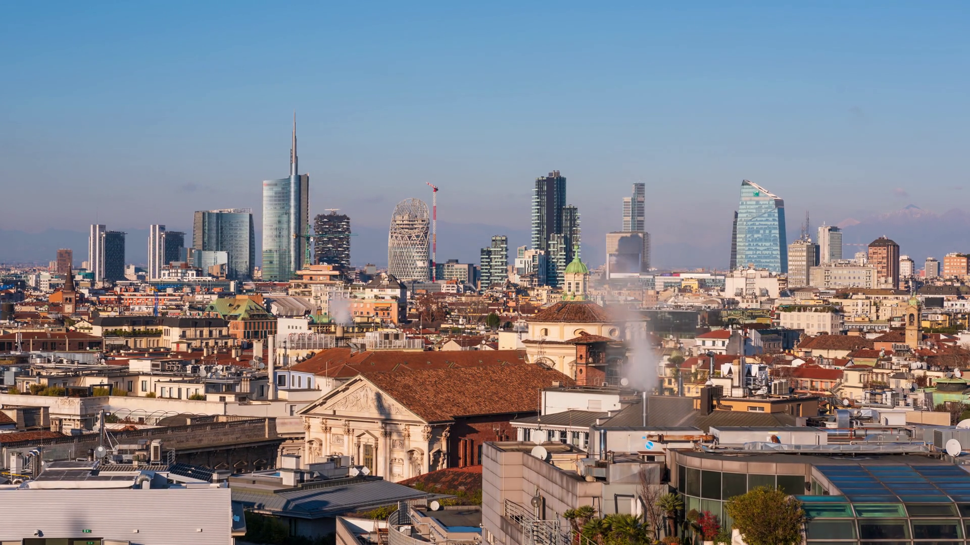Milan Italy Downtown Cityscape From Above Stock Footage SBV-351674041 ...