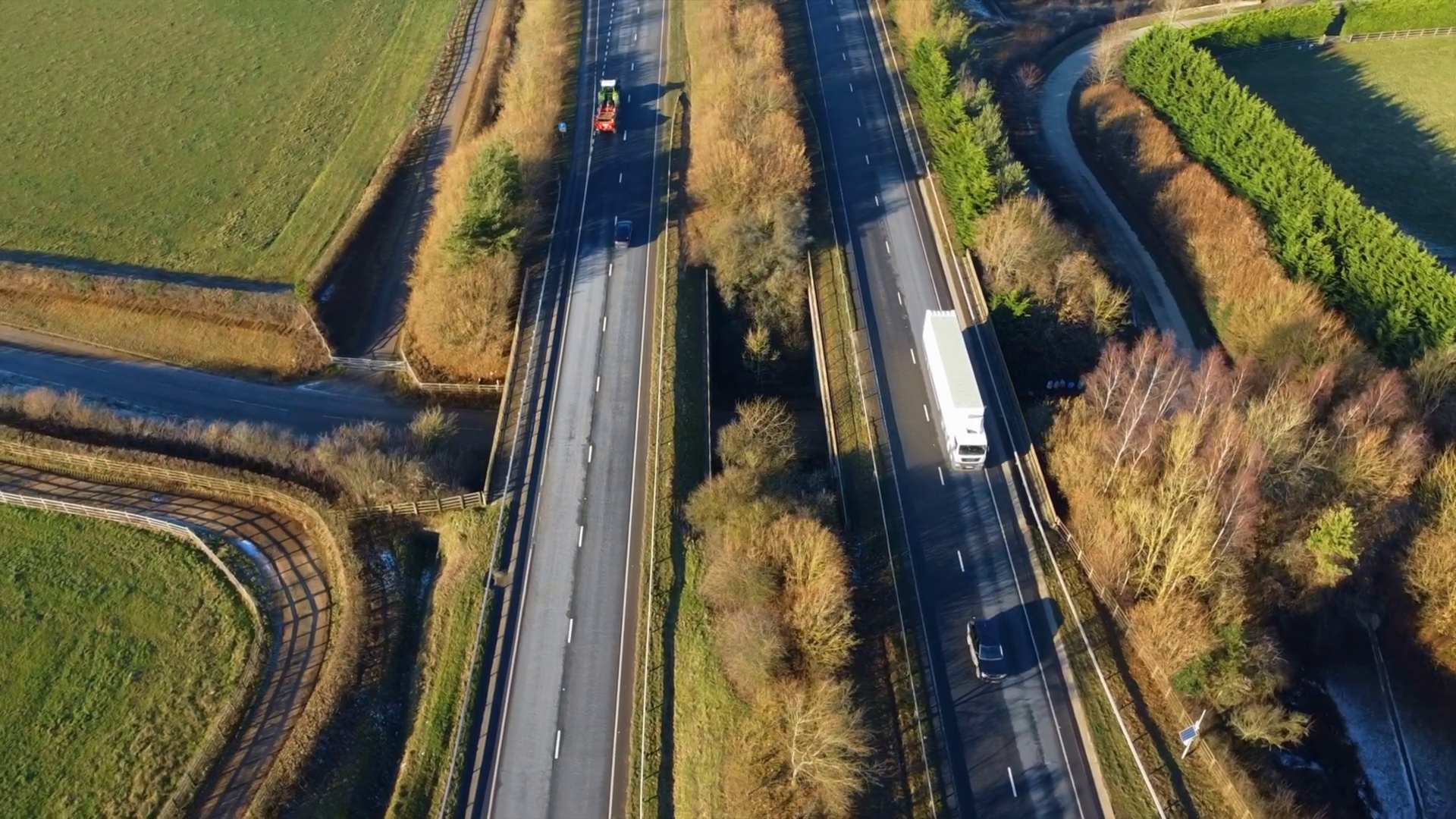 Aerial View Of Cars Driving On Highway Near Stock Footage SBV-352370531 ...