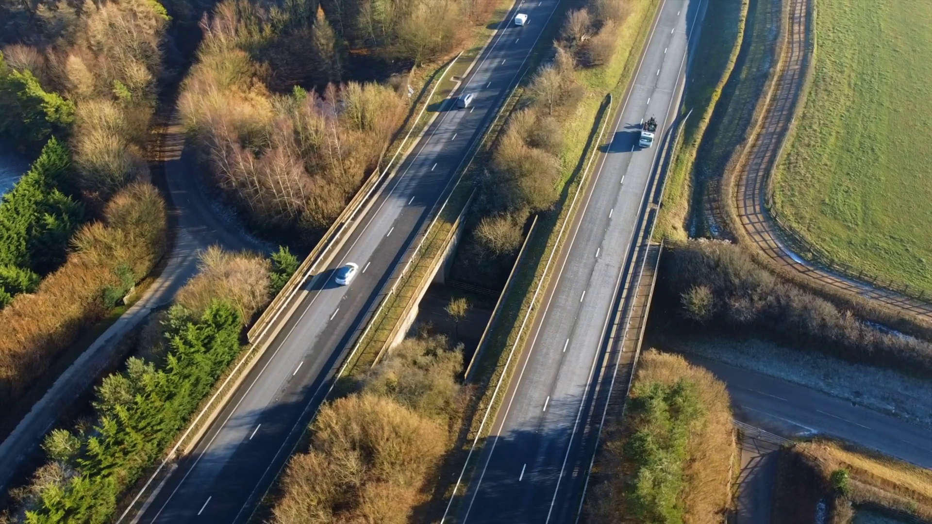 Aerial View Of Cars Driving On Highway Near Stock Footage SBV-352370530 ...