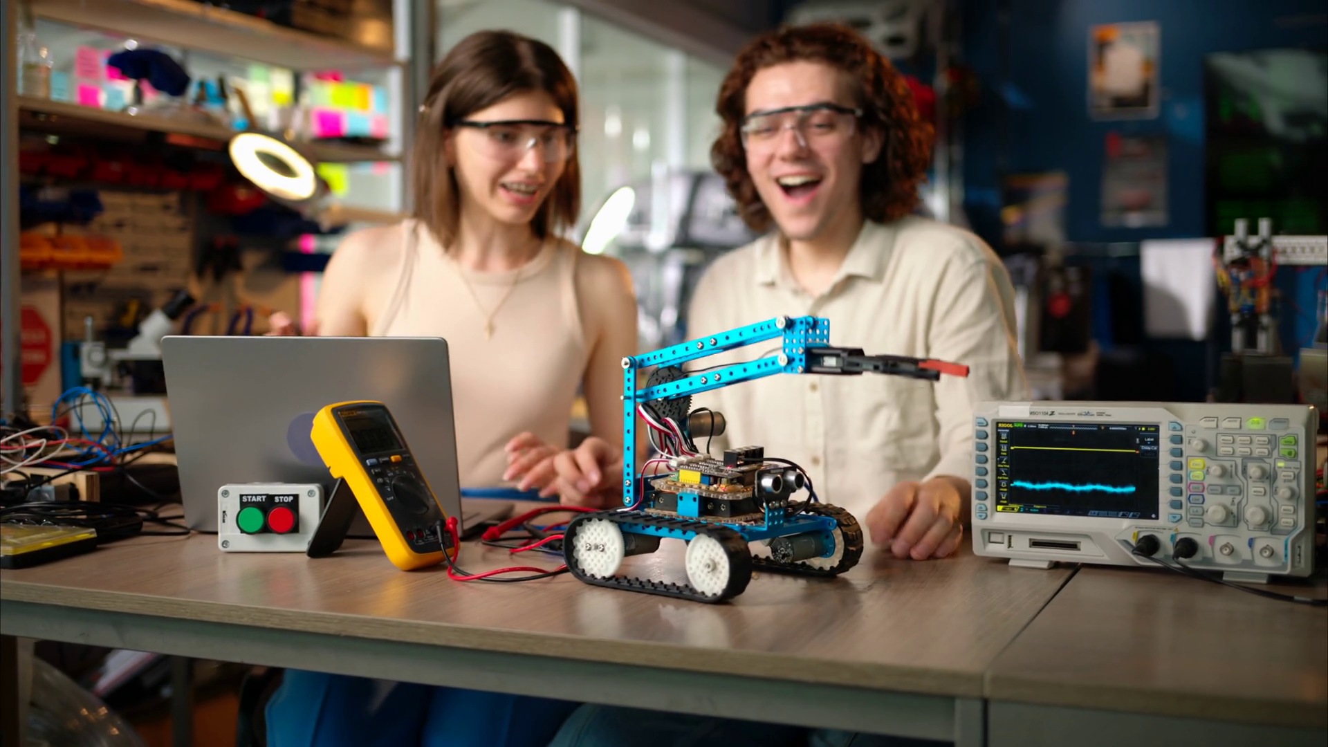 Two Young Happy Engineers Fixing Mechanical Stock Footage SBV-352398060 ...