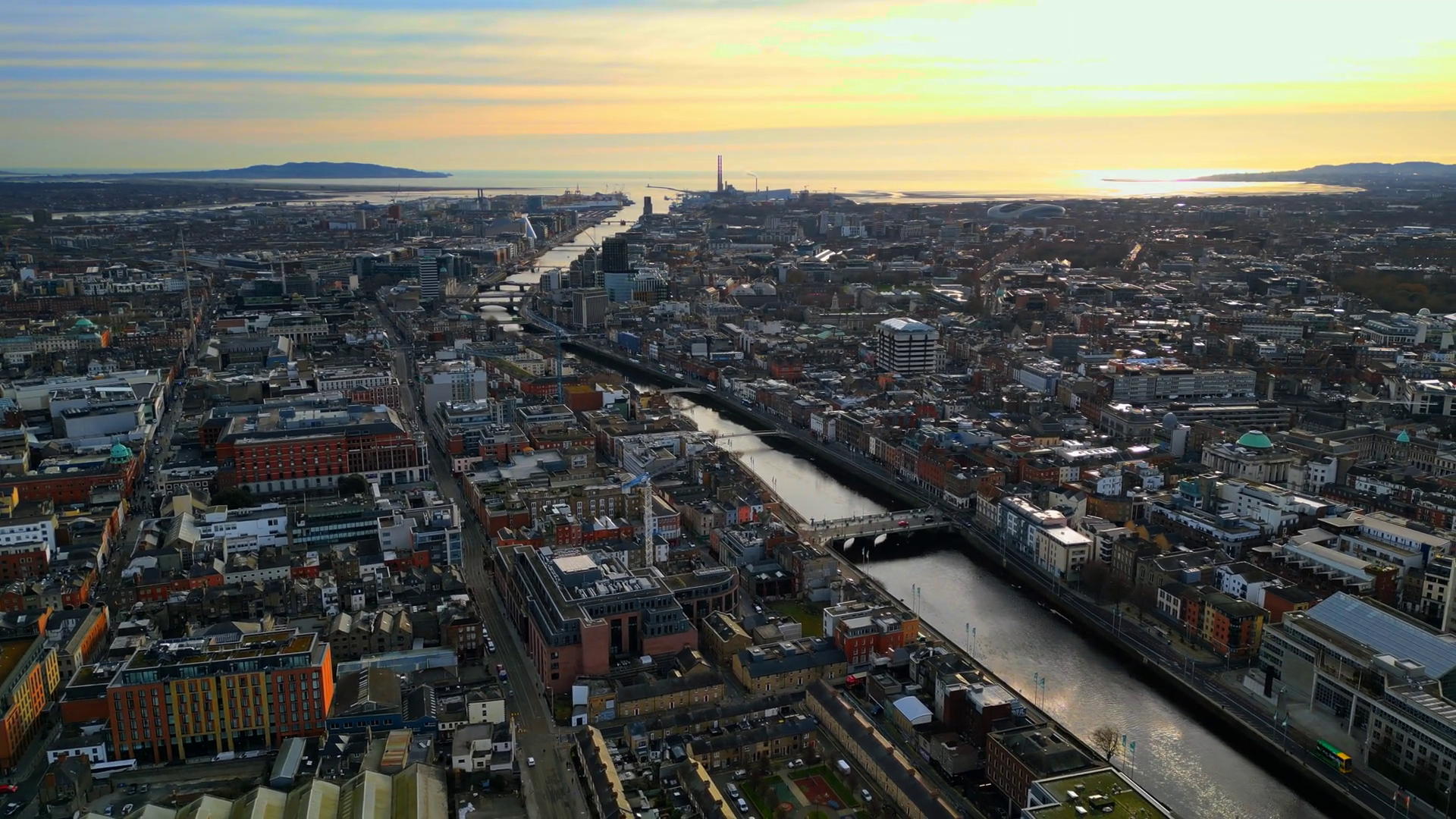 Aerial Drone View Of Bridges Over River Stock Footage SBV-352673754 ...