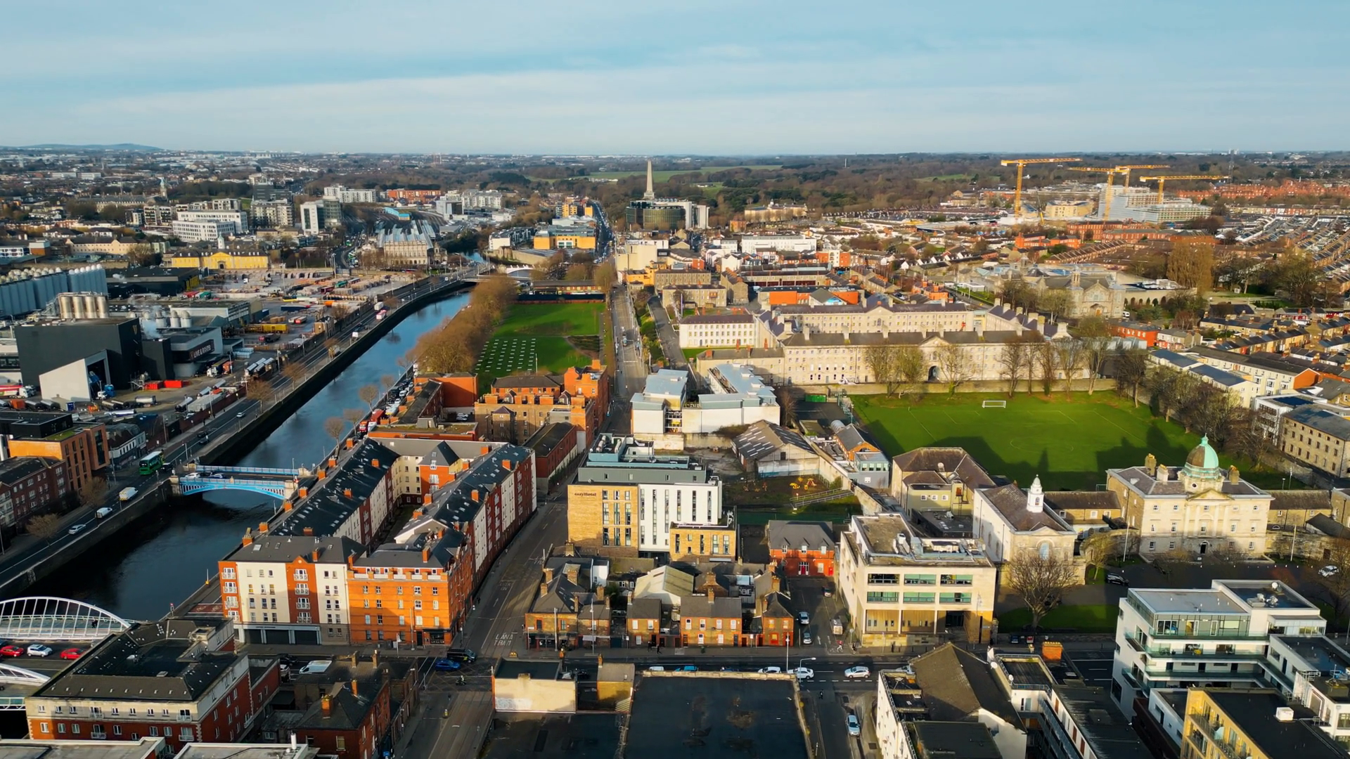 Aerial Drone View Of Bridges Over River Stock Footage SBV-352673772 ...