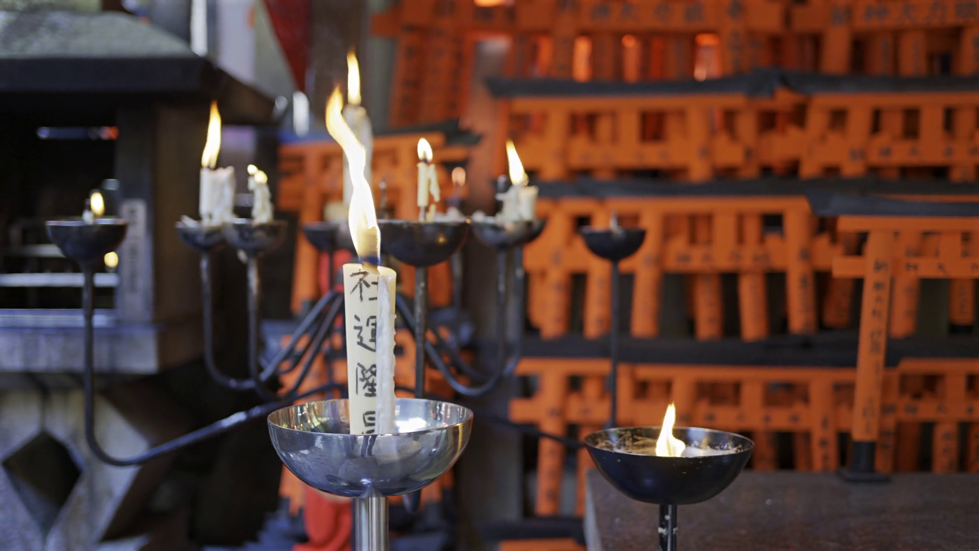 Fushimi Inari Shrine In Japan With Candles Stock Footage SBV-352456754 ...