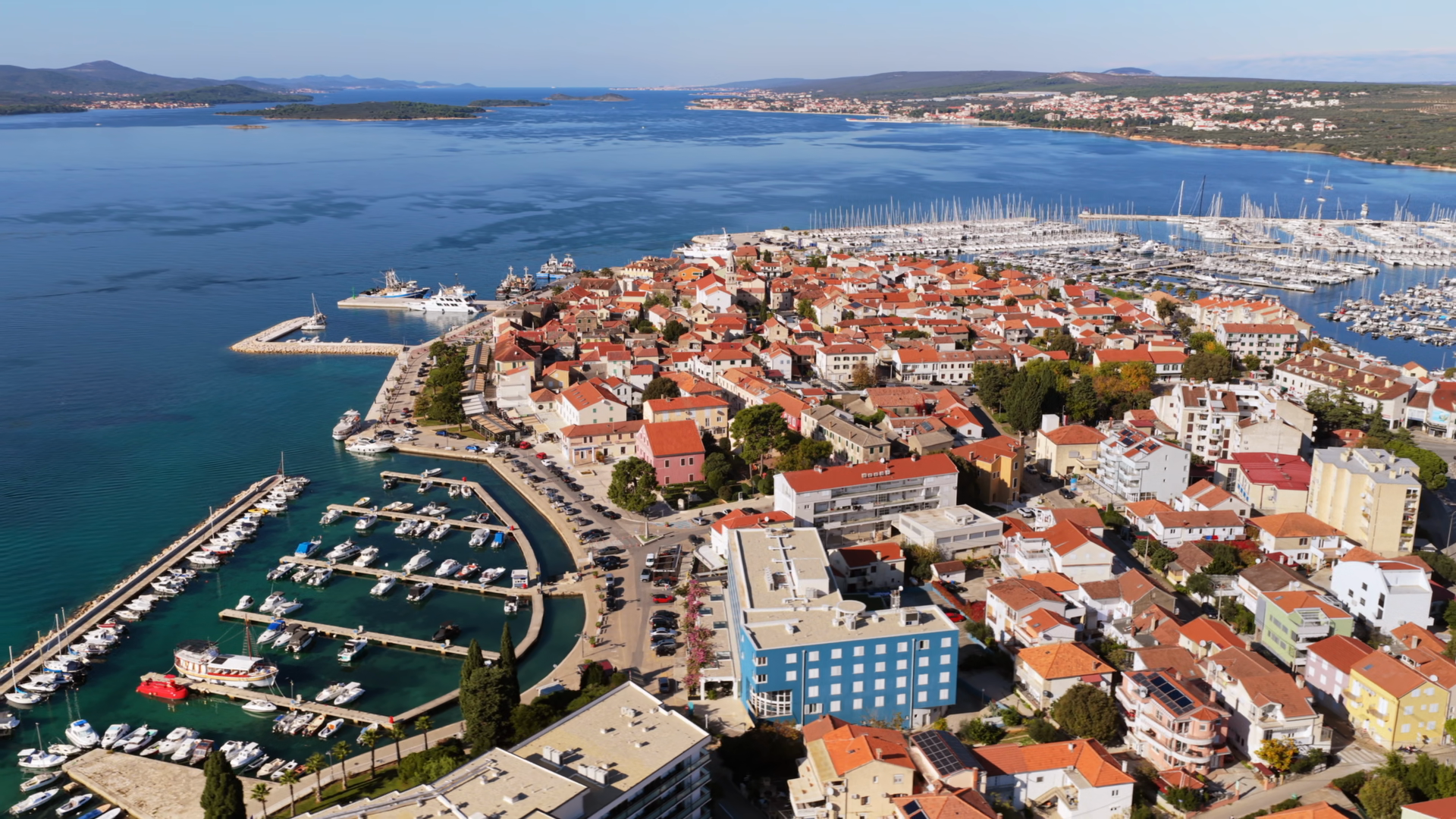 Aerial Drone View Of Biograd's Residential Stock Footage SBV-353517443 ...