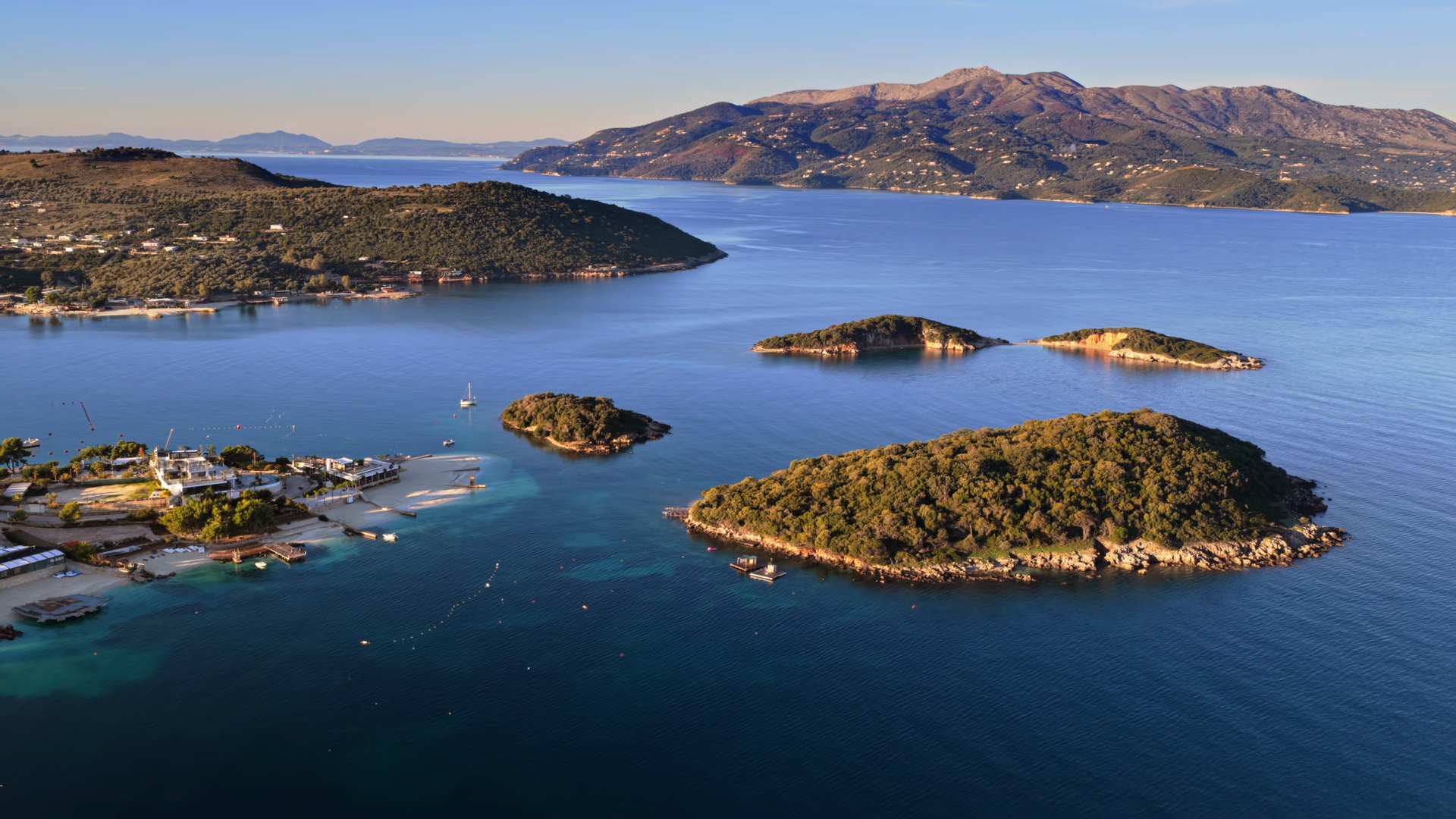 Aerial Drone View Of Famous Ksamil Islands Stock Footage SBV-353517477 ...