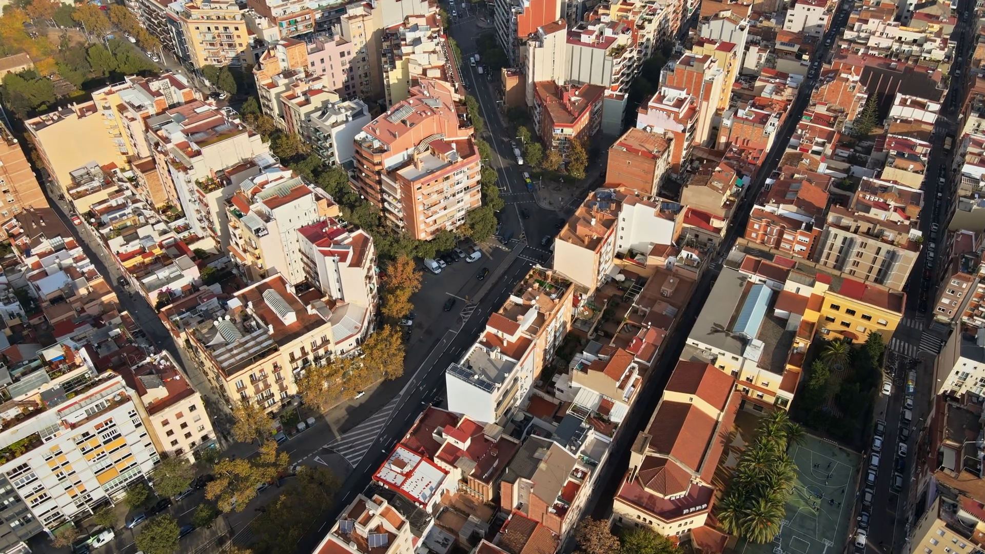 Aerial Drone View Of Barcelona Spain Blocks Stock Footage SBV-352498546 ...