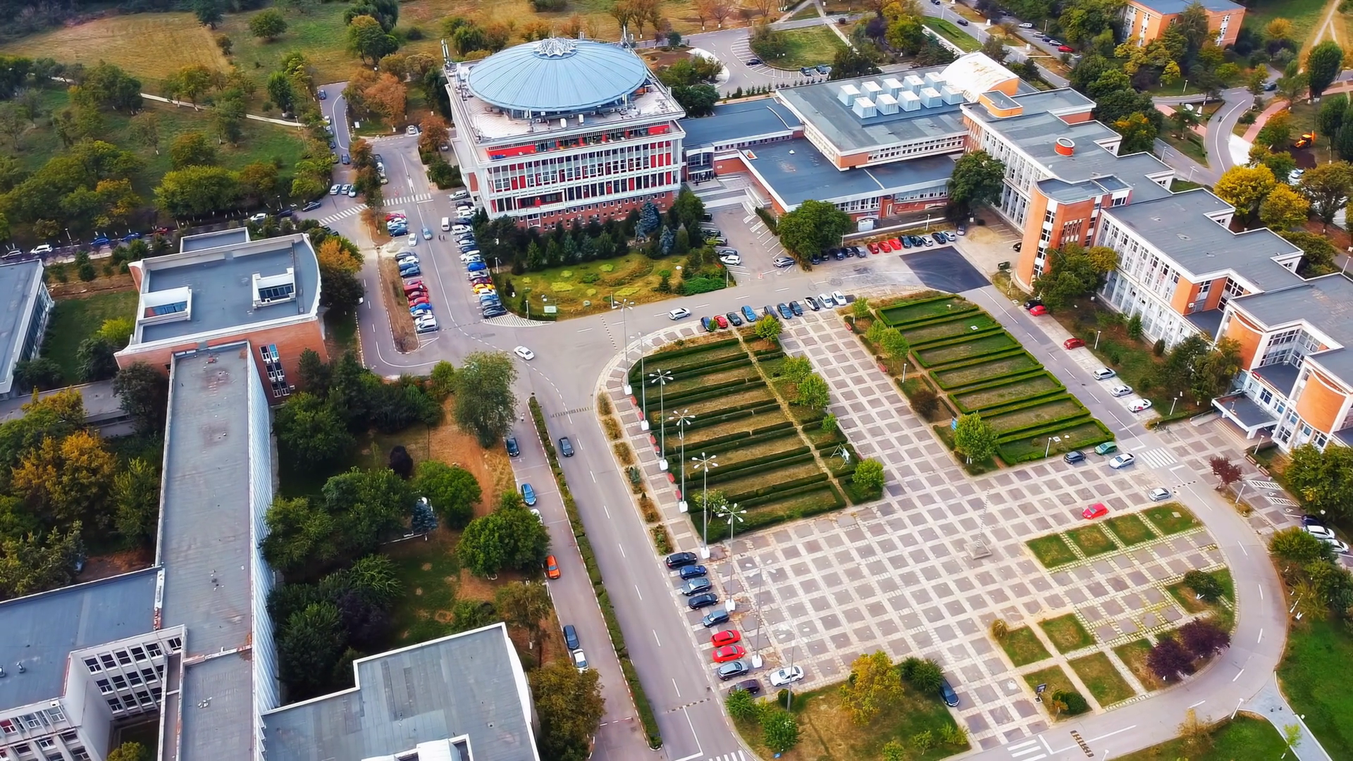 Aerial Drone View Of University Campus Among Stock Footage SBV ...