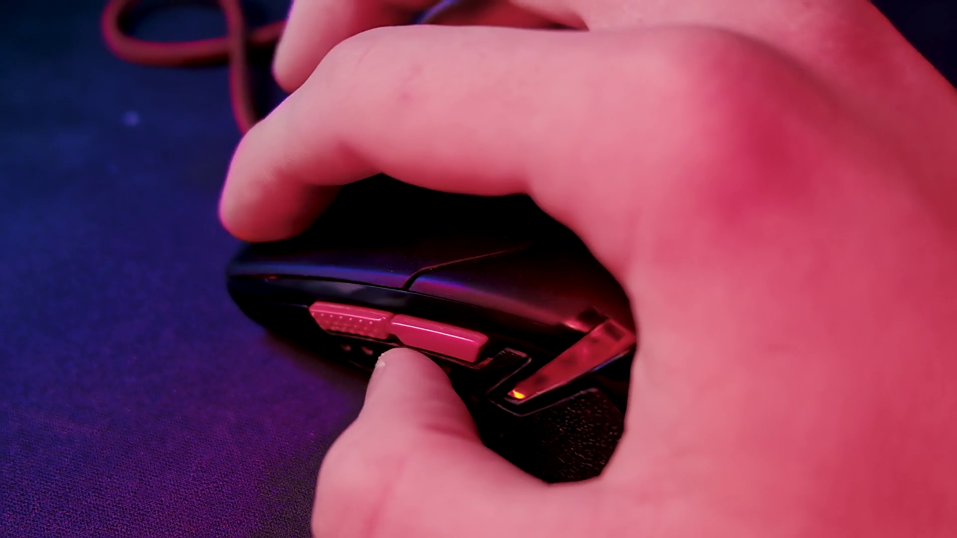 Man's Hand Playing Games Clicking Mouse Neon Stock Footage SBV ...
