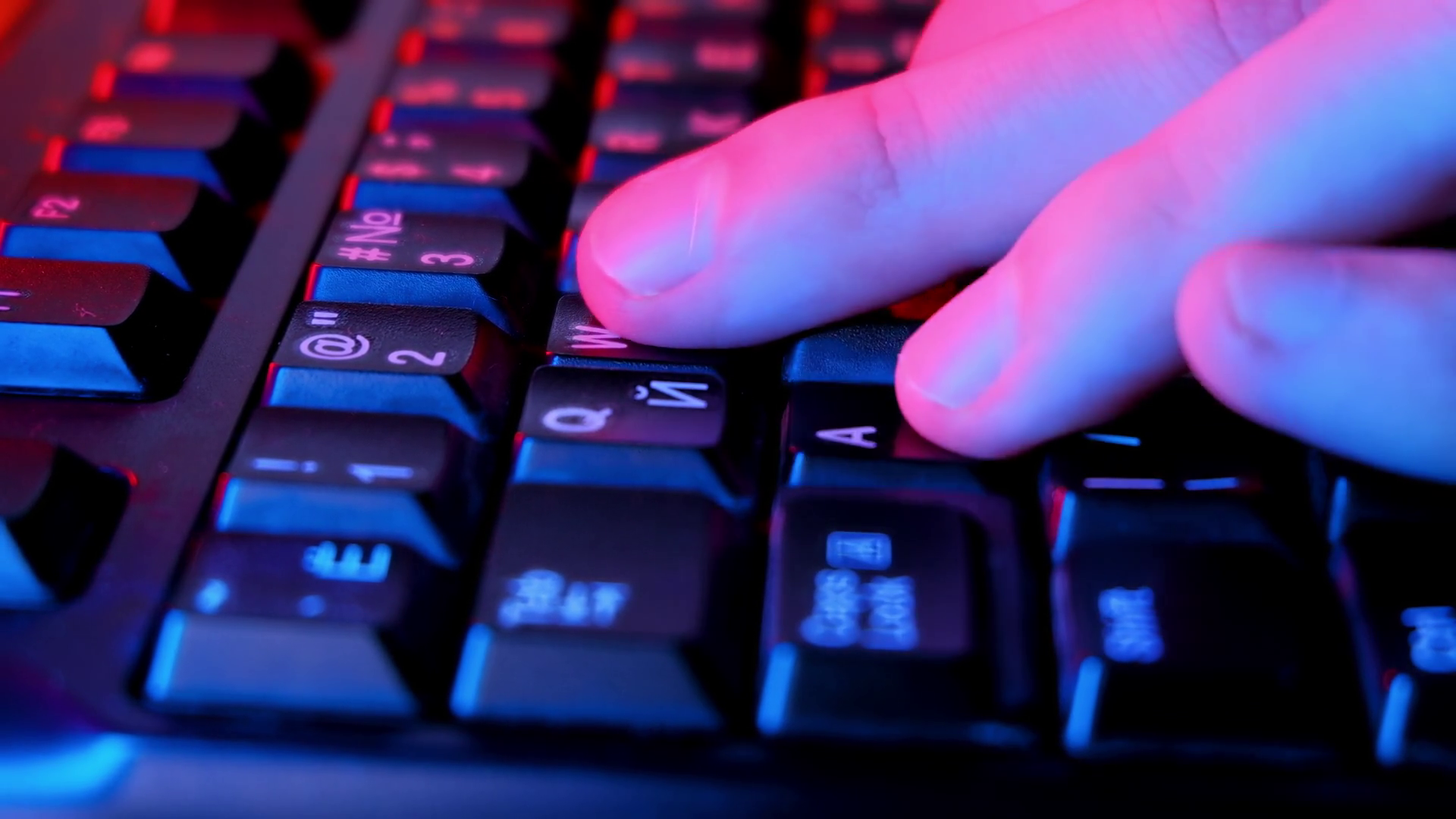 Man's Hand Playing Game Clicking On Keyboard Stock Footage SBV ...
