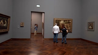Frankfurt, Germany - 14 September, 2022: People admiring art in the Stadel Museum
