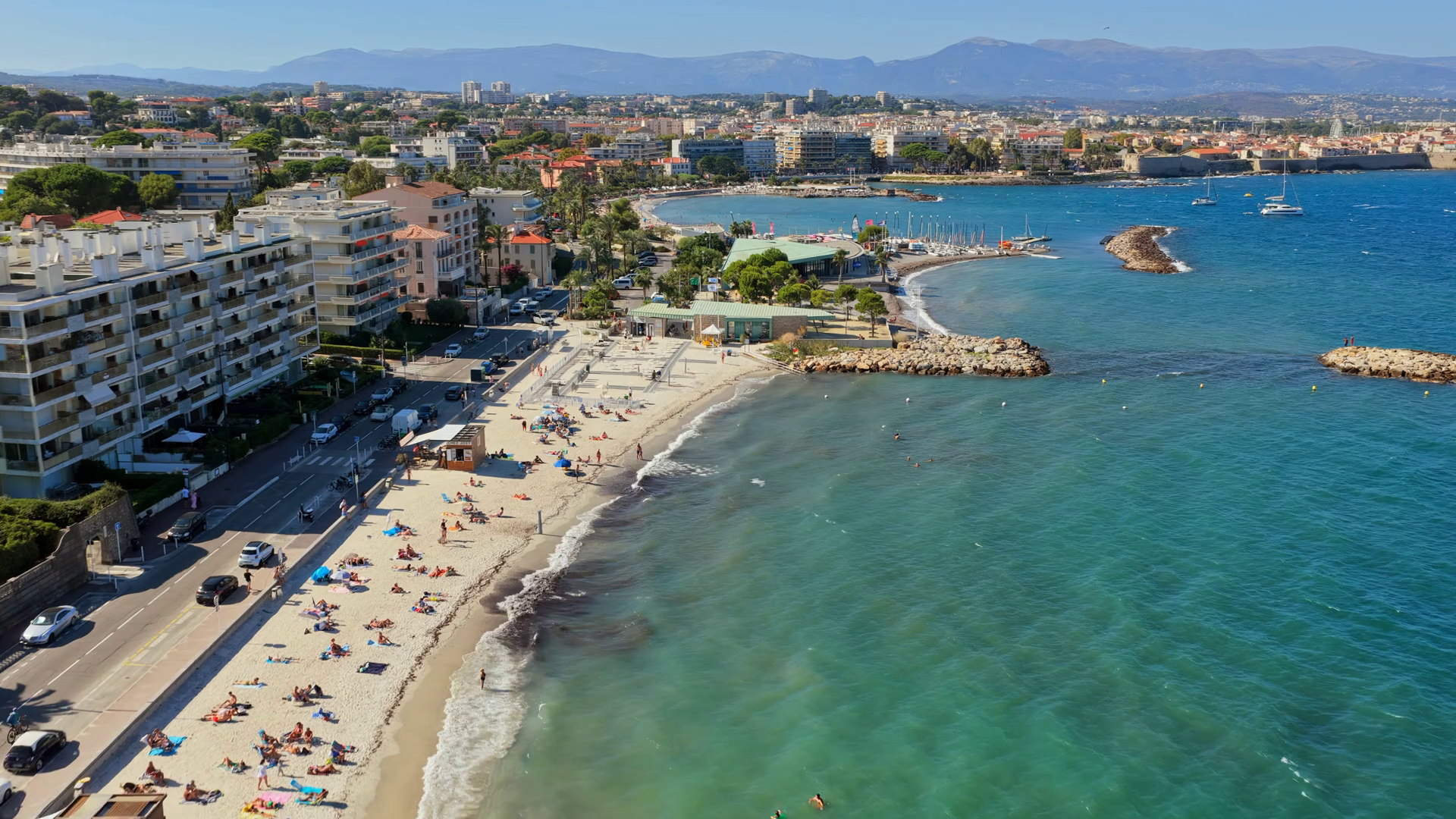 Antibes France - September 4 2025: Aerial Stock Footage SBV-352915334