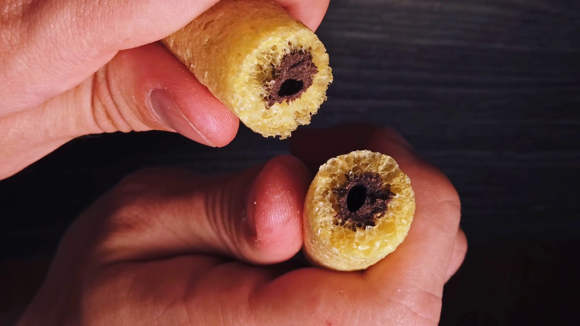 Overhead Slow Motion Of Breaking Snack On Stock Footage SBV-352514588 ...