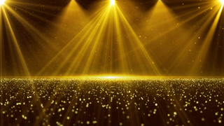 A Stage Backdrop Shimmering With Golden Lights